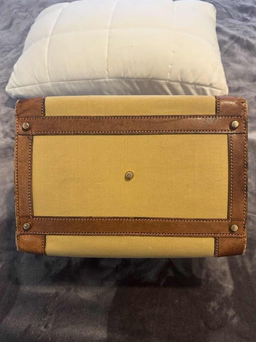 GUCCI Vintage1970s Doctor travel bag Cream Canvas and Tan Leather Top-Handle - Picture 4 of 15